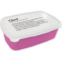 MuchoWow Broodtrommel Roze - Lunchbox - Brooddoos - Definitie - Kok - Chef - Koken - Woordenboek - Keuken - Betekenis - Spreuken - Tekst - 18x12x6 cm - Kinderen - Meisje