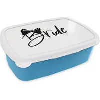 MuchoWow Broodtrommel Blauw - Lunchbox - Brooddoos - Huwelijk - 'Bride' - Spreuken - Quotes - 18x12x6 cm - Kinderen - Jongen