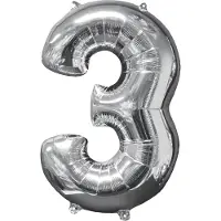 Amscan "3" FolieBallon, 43 x 66 cm
