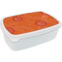 MuchoWow Broodtrommel Wit - Lunchbox - Brooddoos - Zen - Patronen - Yoga - 18x12x6 cm - Volwassenen