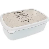 MuchoWow Broodtrommel Wit - Lunchbox - Brooddoos - Mama je hebt ons al - Spreuken - Moeder - Quotes - 18x12x6 cm - Volwassenen