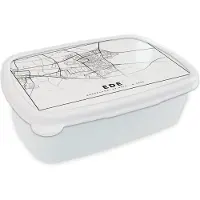 MuchoWow Broodtrommel Wit - Lunchbox - Brooddoos - Kaart - Ede - Nederland - 18x12x6 cm - Volwassenen