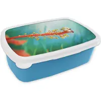 MuchoWow Broodtrommel Blauw - Lunchbox - Brooddoos - Slak - Plant - Boom - 18x12x6 cm - Kinderen - Jongen