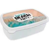 MuchoWow Broodtrommel Wit - Lunchbox - Brooddoos - Zomer - Strand - Spreuken - 18x12x6 cm - Volwassenen