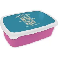 MuchoWow Broodtrommel Roze - Lunchbox - Brooddoos - Grijpmachine - Vintage - Simpel - 18x12x6 cm - Kinderen - Meisje