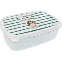 MuchoWow Broodtrommel Wit - Lunchbox - Brooddoos - Quotes - Spreuken - If I can't bring my dog I'm not coming - Honden - 18x12x6 cm - Volwassenen