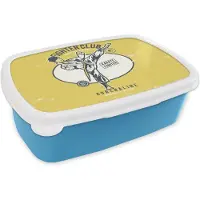 MuchoWow Broodtrommel Blauw - Lunchbox - Brooddoos - Karate - Vintage - Quote - 18x12x6 cm - Kinderen - Jongen