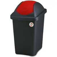 Ta Bascula – Vuilnisbak / Vuilnisbak Afvalscheiding / Afvalscheiding / Prullenbak Afvalscheiding / Prullenmand – Rood Met Zwart– 60l
