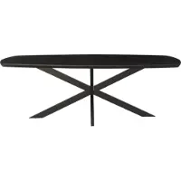 LivingFurn eetkamertafel jesper danish oval black 210cm mangohout / gecoat staal