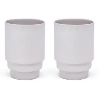 Puik Design | Set van 2 mokken Monday keramiek grijs 7.5x7.5x13 cm kopjes & mokken | NADUVI
