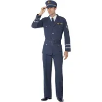 Smiffys WW2 Air force piloten kostuum (donkerblauw, M)