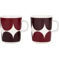 Marimekko Härkä mok 25 cl 2-pack white-dark wine-dark red