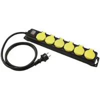 Eurolite Steckdosenleiste 6-fach IP44 schwarz/gelb - Meervoudige contactdoos