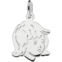 Glow hanger - kinderkopje - zilver - 18 x 15 mm - meisje