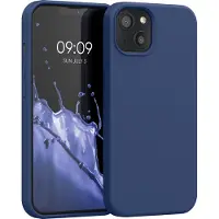 Kwmobile telefoonhoesje geschikt voor Apple iPhone 13 - Hoesje met siliconen coating - Smartphone case in marineblauw