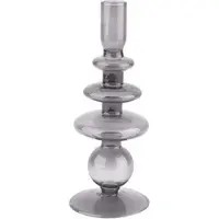 Present Time 2x Present Time Candle Holder Glass Art Rings Large Black