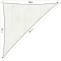 Shadow Comfort Compleet pakket: 90 graden driehoek 4x4x5.7m Arctic White met RVS Bevestegingsset en buitendoek reiniger