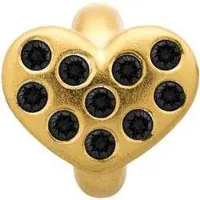 Endless bedel zilver Black Heart of Love goudkleurig 51501-1