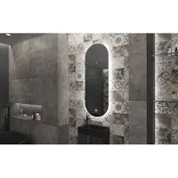 SaniGoods Paya ovale spiegel met LED-verlichting en verwarming 40x100cm