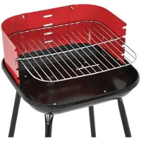 BBQr's Delight Houtskoolbarbecue Half Open BBQ in zwart / rood