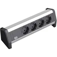 Bachmann 339.1000 Stekkerdoos 4-voudig Zwart, Aluminium Randaarde stekker 1 stuk(s)
