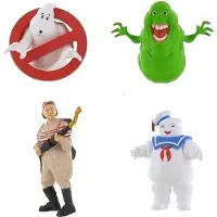 Comansi Ghostbusters - Speelset met Abby, Slimer, het Ghostbuster Logo en marshmallow - 6-8cm - Kunststof