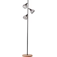 Brilliant 93154/76 Avia Staanlamp Zwart/Hout - 1 x E27