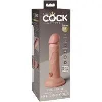 King Cock Elite 8 - dildo met zuignap en vibrator - 20 cm - huidskleur