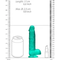 Realrock Shots - Realistische Dildo met Ballen - 15 cm turquoise