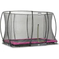 Exit Silhouette inground trampoline 244x366cm met veiligheidsnet - roze