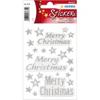 Herma Stickers Vrolike Kerstmis, glitter - 10 stuks