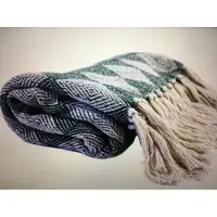 Imbarro Throw N Green, groen katoenen plaid met ruitjes