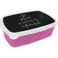 MuchoWow Broodtrommel Roze - Lunchbox - Brooddoos - Spreuken - Volg de paashaas, hij heeft chocolade - Quotes - Pasen - 18x12x6 cm - Kinderen - Meisje