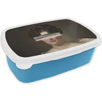 MuchoWow Broodtrommel Blauw - Lunchbox - Brooddoos - Johanna Henriëtte Engelen - Dubois Drahonet - Verf - 18x12x6 cm - Kinderen - Jongen