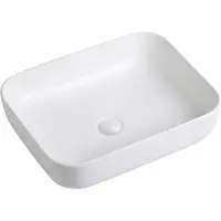Guido Gusto Wastafel Bella 50x39x13cm mat wit inclusief afvoerplug