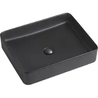 Guido Gusto Wastafel Elena 50x40x11cm mat zwart inclusief afvoerplug