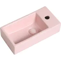 Guido Gusto Fontein Mia 40.5x20x10.5cm mat roze inclusief afvoerplug rechts