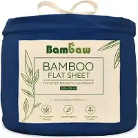 Bambaw Luxe Bamboe Lakens 180x290cm – Ultra ademende stof – Beddengoed – Hypoallergeen Bovenlaken – Beddengoed - Blauw Marine