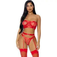 Forplay Good As Gold Lingerie Set - Lingerie Set red L