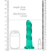 Shots Niet Realistische Dildo met Ribbels 17 cm - Turquoise