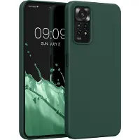 Kwmobile telefoonhoesje geschikt voor Xiaomi Redmi Note 11 Pro / Note 11 Pro (5G) / Note 12 Pro (4G) - Hoesje met siliconen coating - Smartphone case in mosgroen