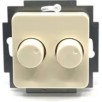 Berker M2 duo dimmer - 2 x 20 tot 150 watt - 230V LED/tronic/ringkern/gloeilamp - Inbouw - Crème