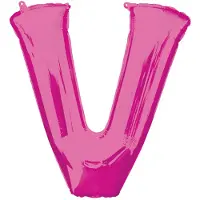 Amscan Folieballon Roze Letter 'V' Groot