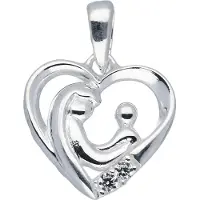 Lifetime Love familiehanger - zilver - opengewerkt hart - 2 zirkonia's