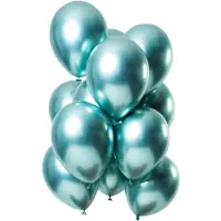 Folat Chrome ballonnen Spiegeleffect Groen Premium 33cm - 12st