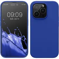 Kwmobile telefoonhoesje geschikt voor Apple iPhone 14 Pro - Hoesje met siliconen coating - Smartphone case in Baltisch blauw