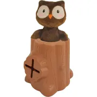 Afp Treat Hider - Tree-hider owl – Trekspeeltje hond – Ideaal om traktaties in te verstoppen – Uitdagend hondenspeelgoed – Uil – Boomstam – Rubber/Polyester – Bruin/Oranje