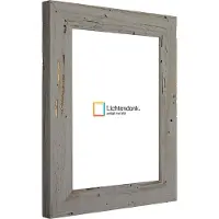 Lichtendonk Fotolijst - Fotokader Grijs Verouderd Hout - met echte houtworm gaatjes - Fotomaat 40x40 - Ontspiegeld glas - Art.nr. 1009968440401