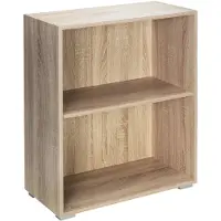 Casaria Boekenkast Vela - 2 Vakken Verstelbaar 77x60x28 cm - Eik
