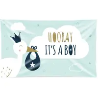 Paper Dreams XXL Vlag - Newborn Baby Boy Blauw blauw Polyester Vlag